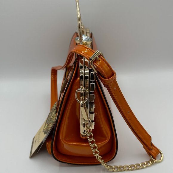 NWT Orange Metallic Brangio Italy Starry Embrace Diamond Handbag/Crossbo… - Picture 4 of 13
